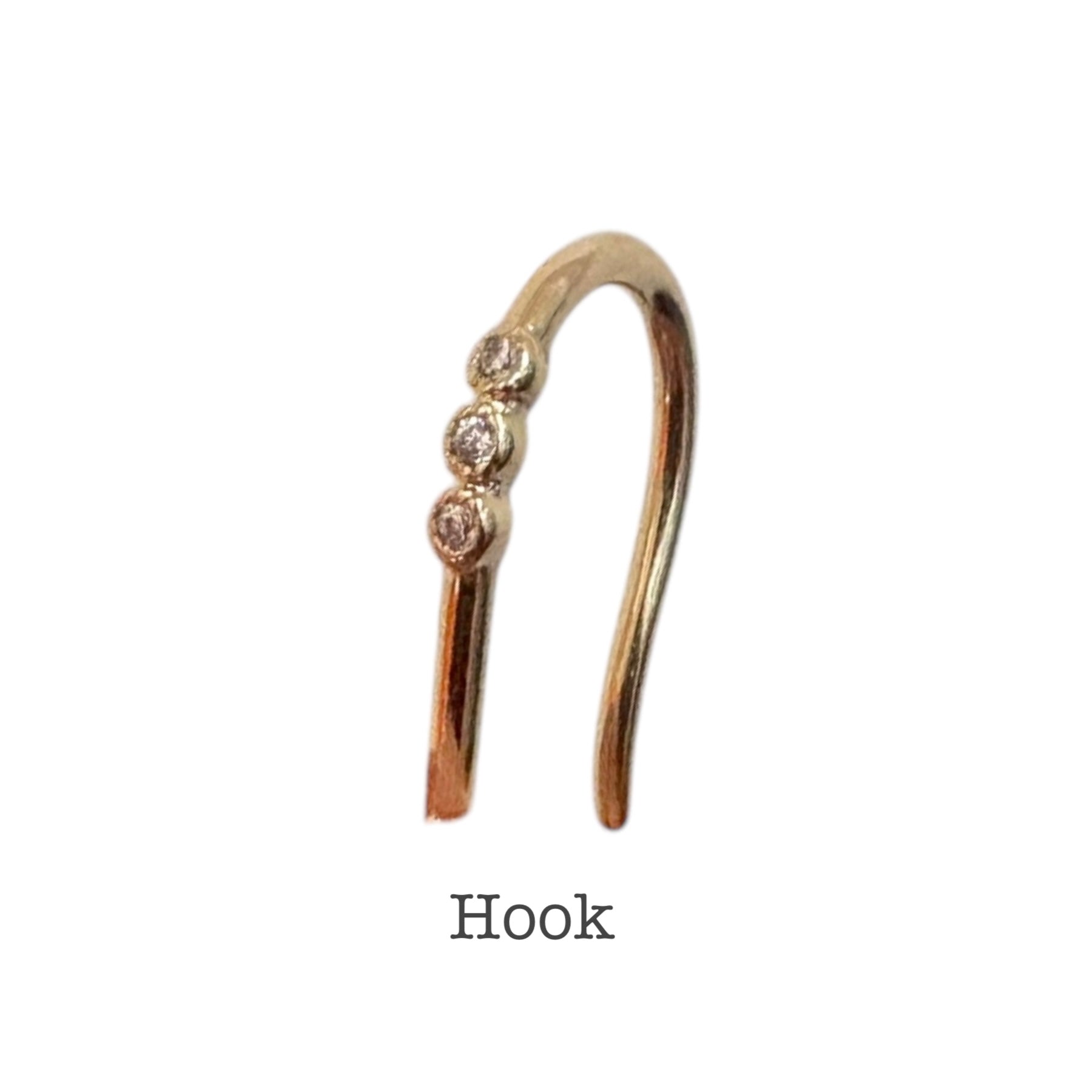 14K gold-filled hook with zirconia for handmade earrings, Melmomilk Design Singapore