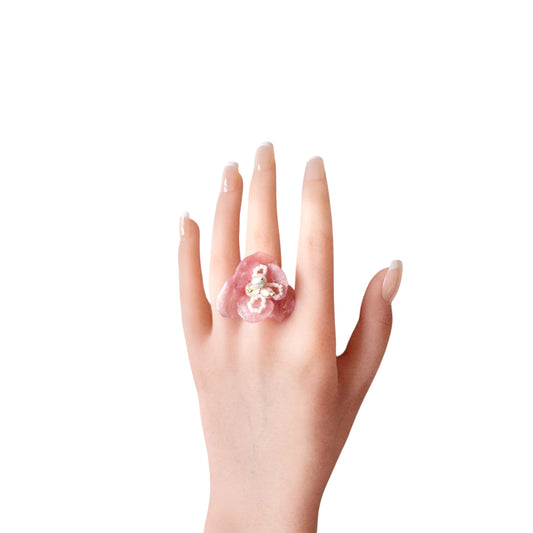 Enchanted Rose Ring - Powder Pink Velvet -