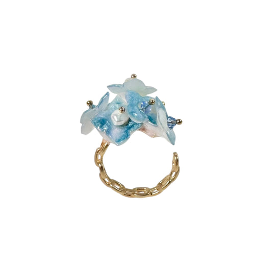 Hydrangea Bloom Ring - Mist Blue -