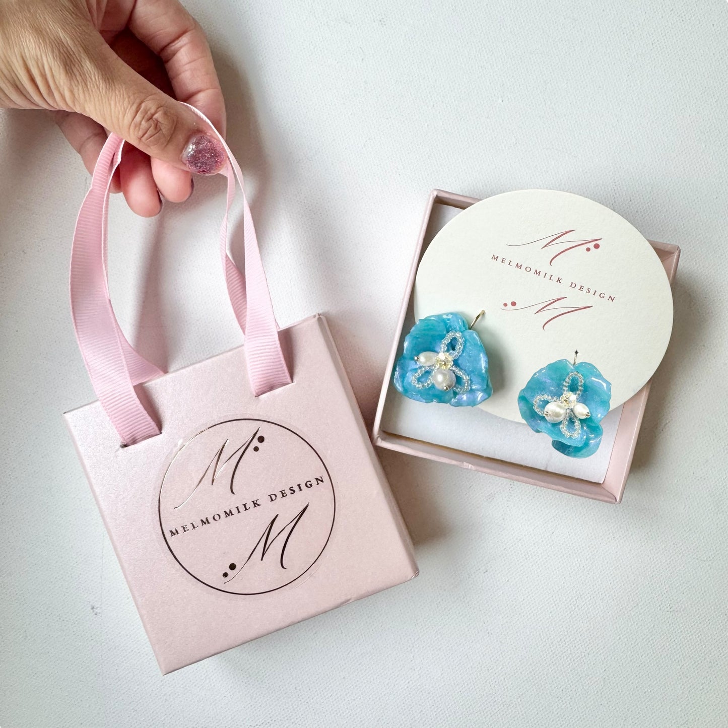 Enchanted Rose Earrings - Milky Opal -