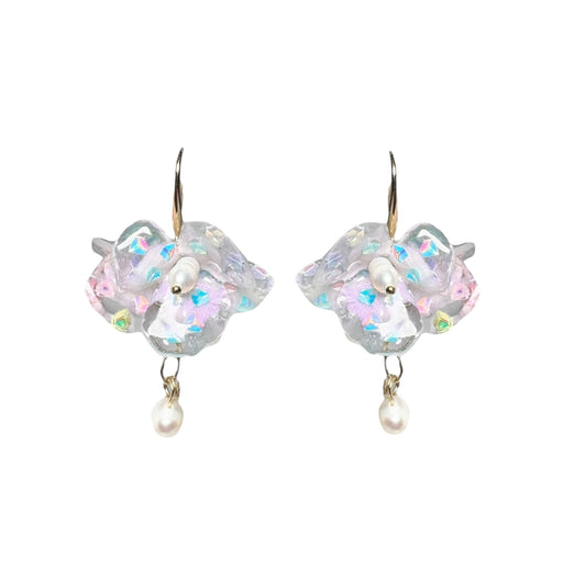 Fairy Prism Bloom Earrings - Glowspell White -