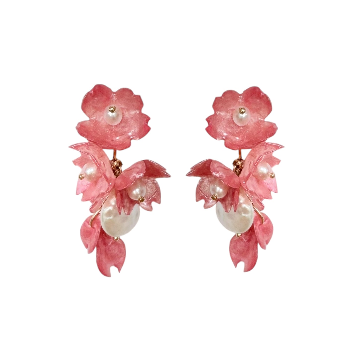 Sakura Veil Earrings - Cherry Blush