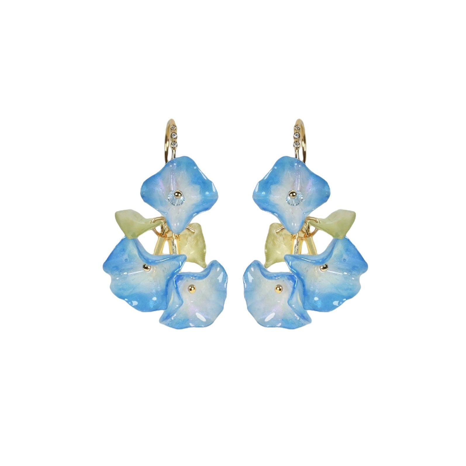 Morning Glory Earrings -Navy