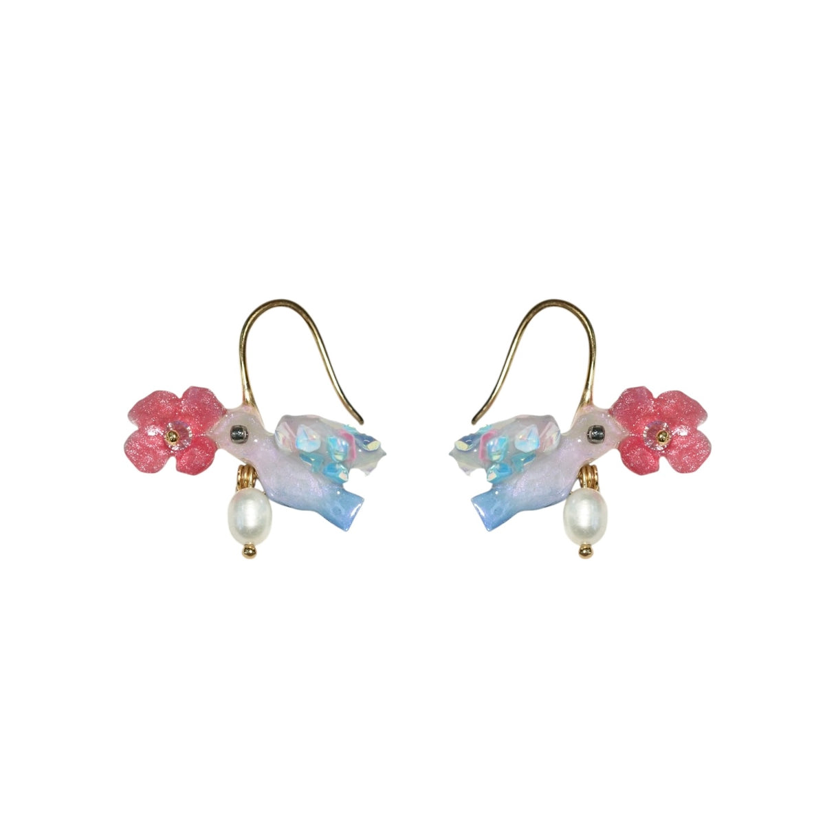 Blue Jay Bird Earrings