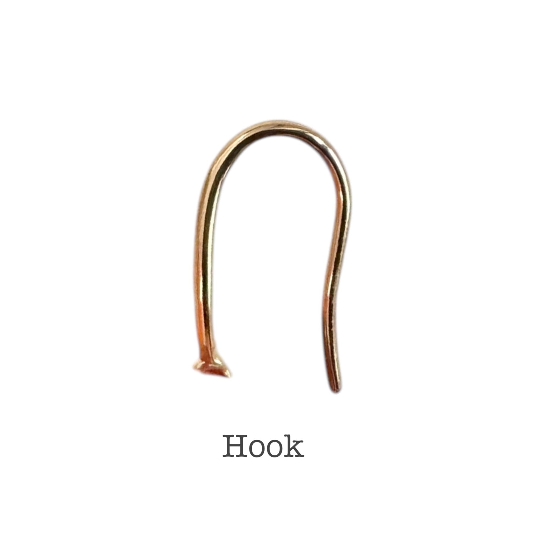Enchanted Rose earrings hook detail - 14K gold-filled findings