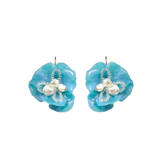 Enchanted Rose Earrings - Milky Opal -