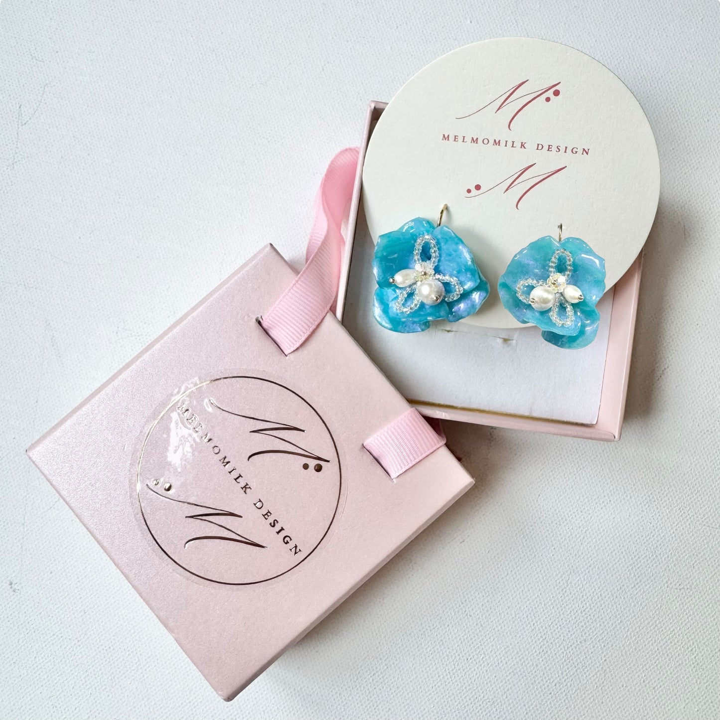 Enchanted Rose Earrings - Milky Opal -