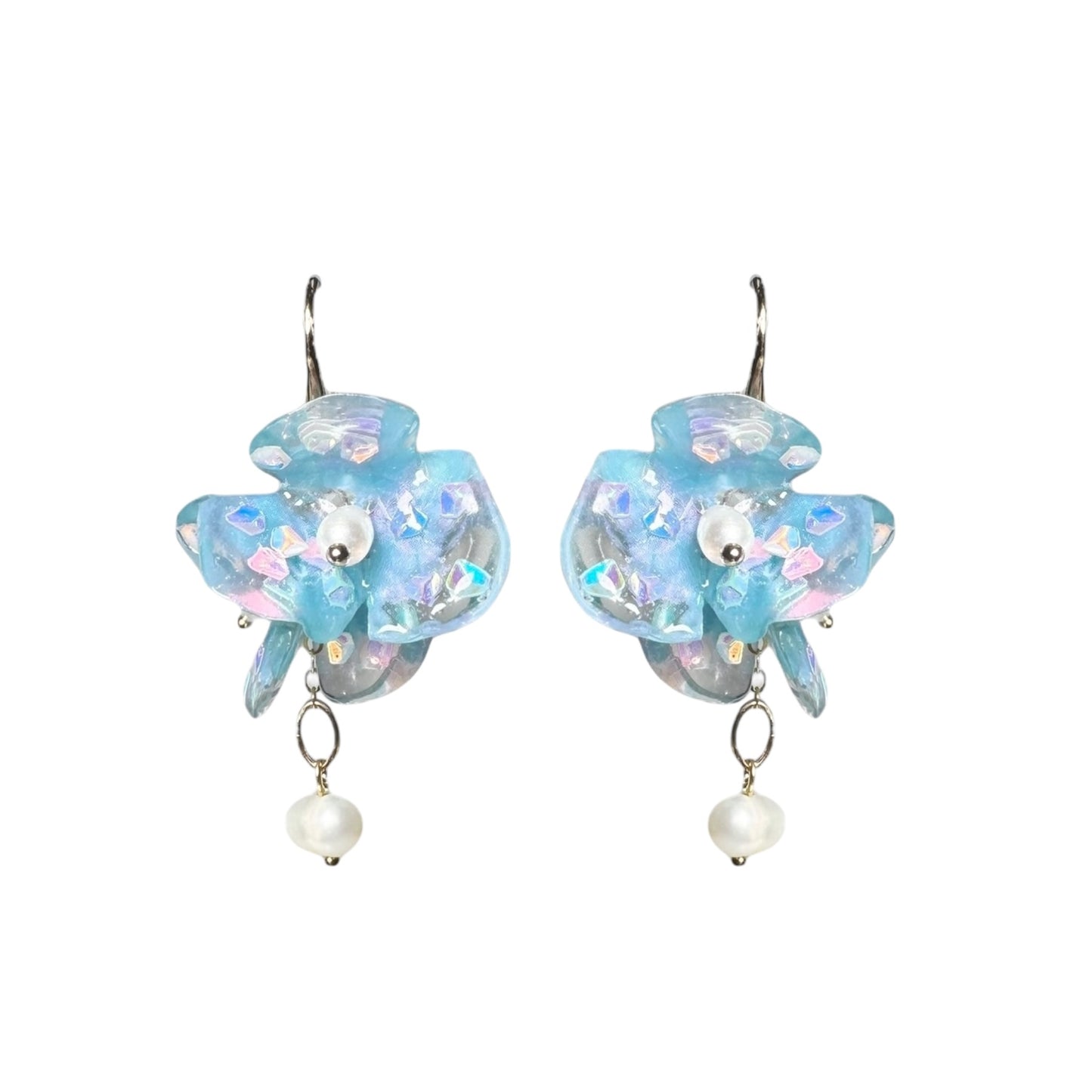 Fairy Prism Bloom Earrings - Cosmic Blue -