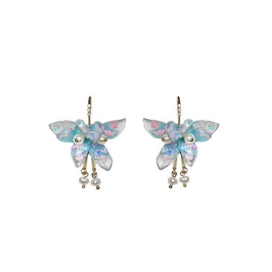 Fairy Prism Papillon Earrings - Cosmic Blue -