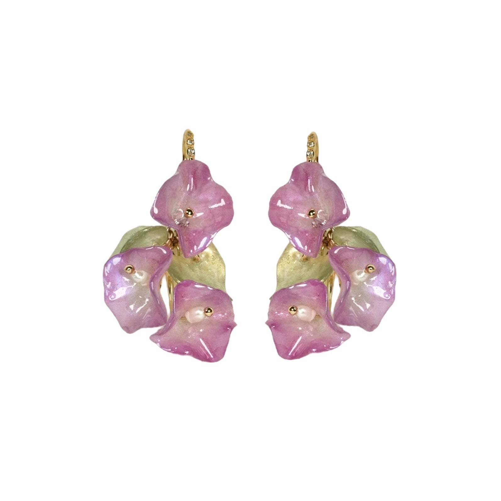 Morning Glory Earrings -Pink