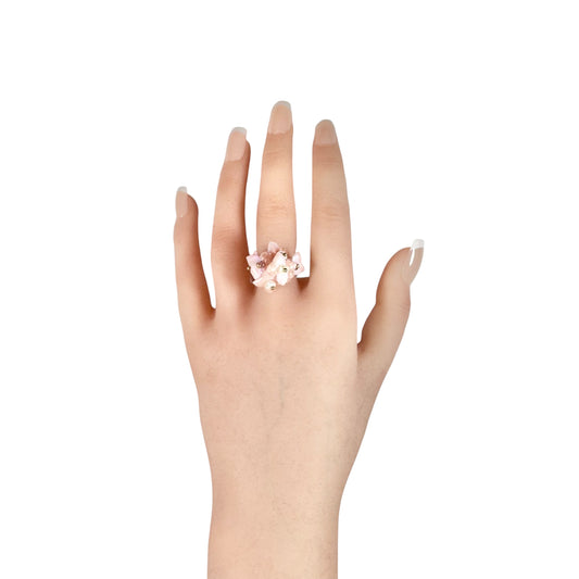 Hydrangea Bloom Ring - Blush Rain -