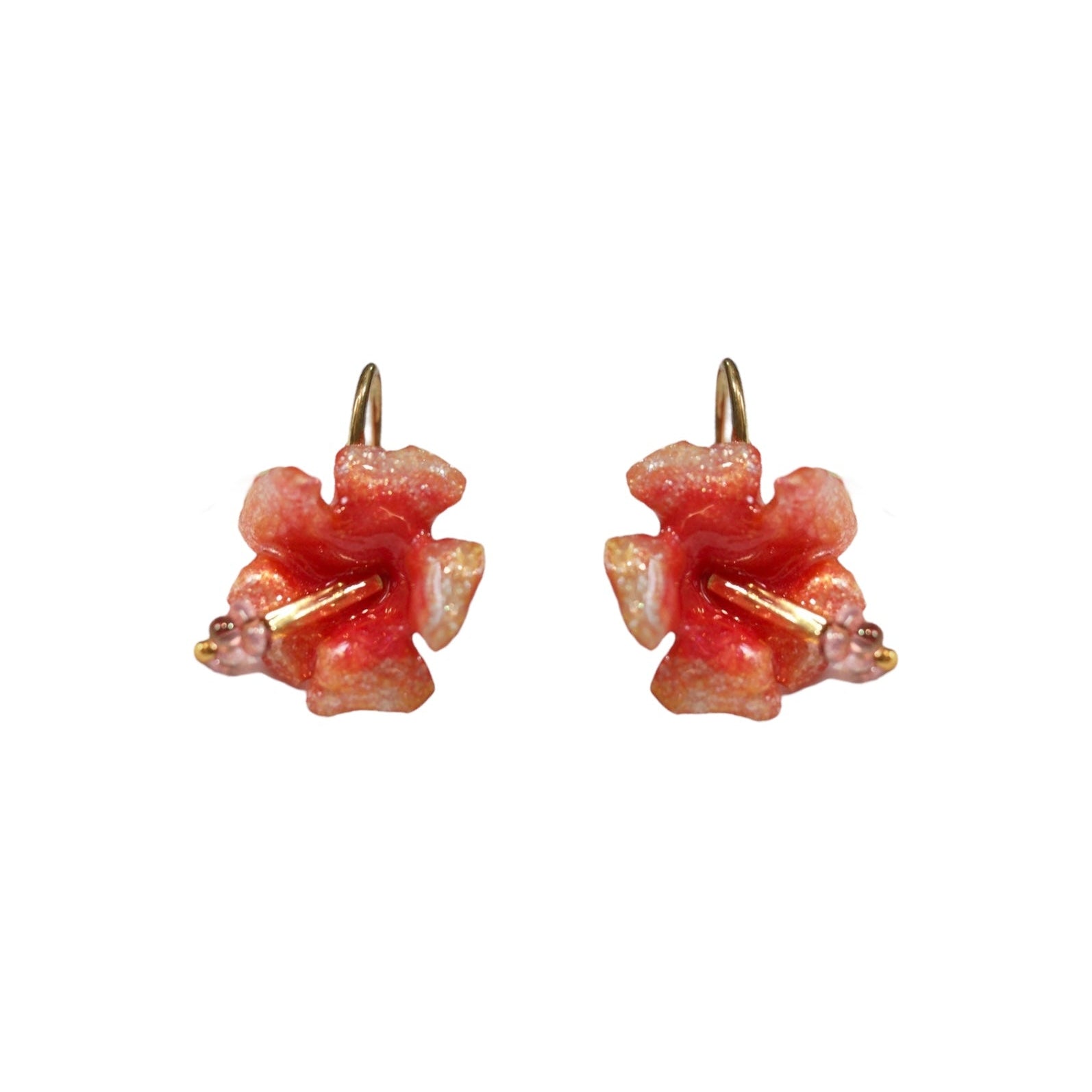 Hibiscus Glow Earrings - Sunset