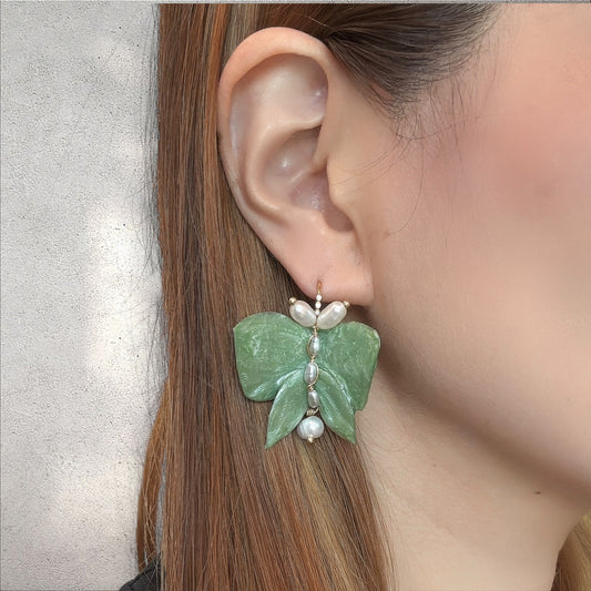 Whispering Butterfly Earrings - Mint Breeze -