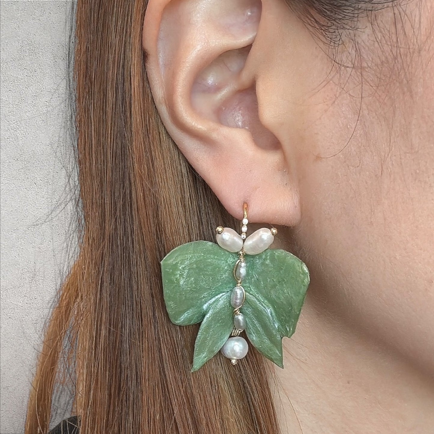 Whispering Butterfly Earrings - Mint Breeze -