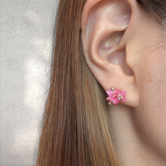 Tiny Pop Earrings - Strawberry Milk -