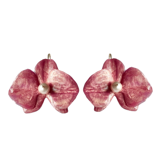 Eternal Orchid Earrings - Powder Velvet Pink -
