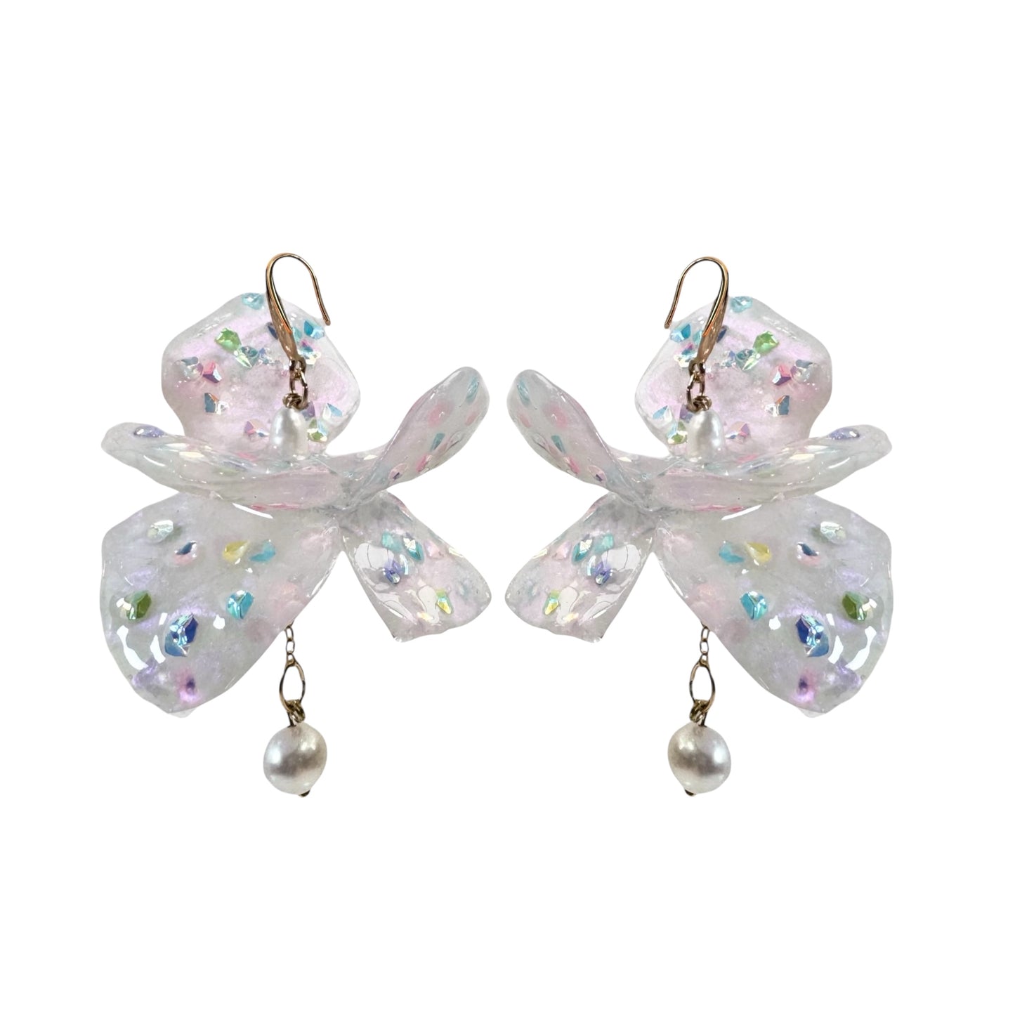 Fairy Prism Dance Earrings - Glowspell White -