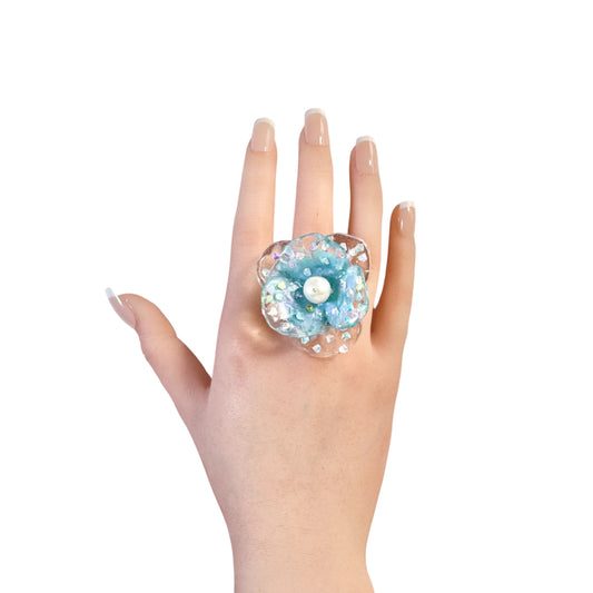 Fairy Prism Bloom Ring - Cosmic Blue -