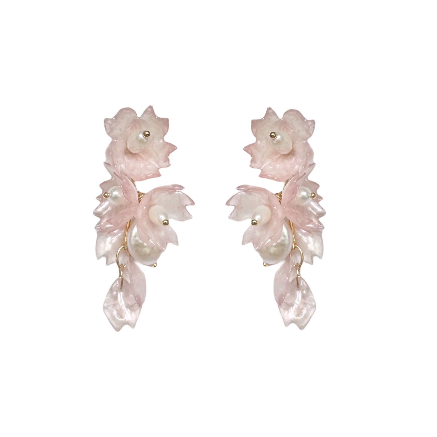 Sakura Veil Earrings - Silk Petal