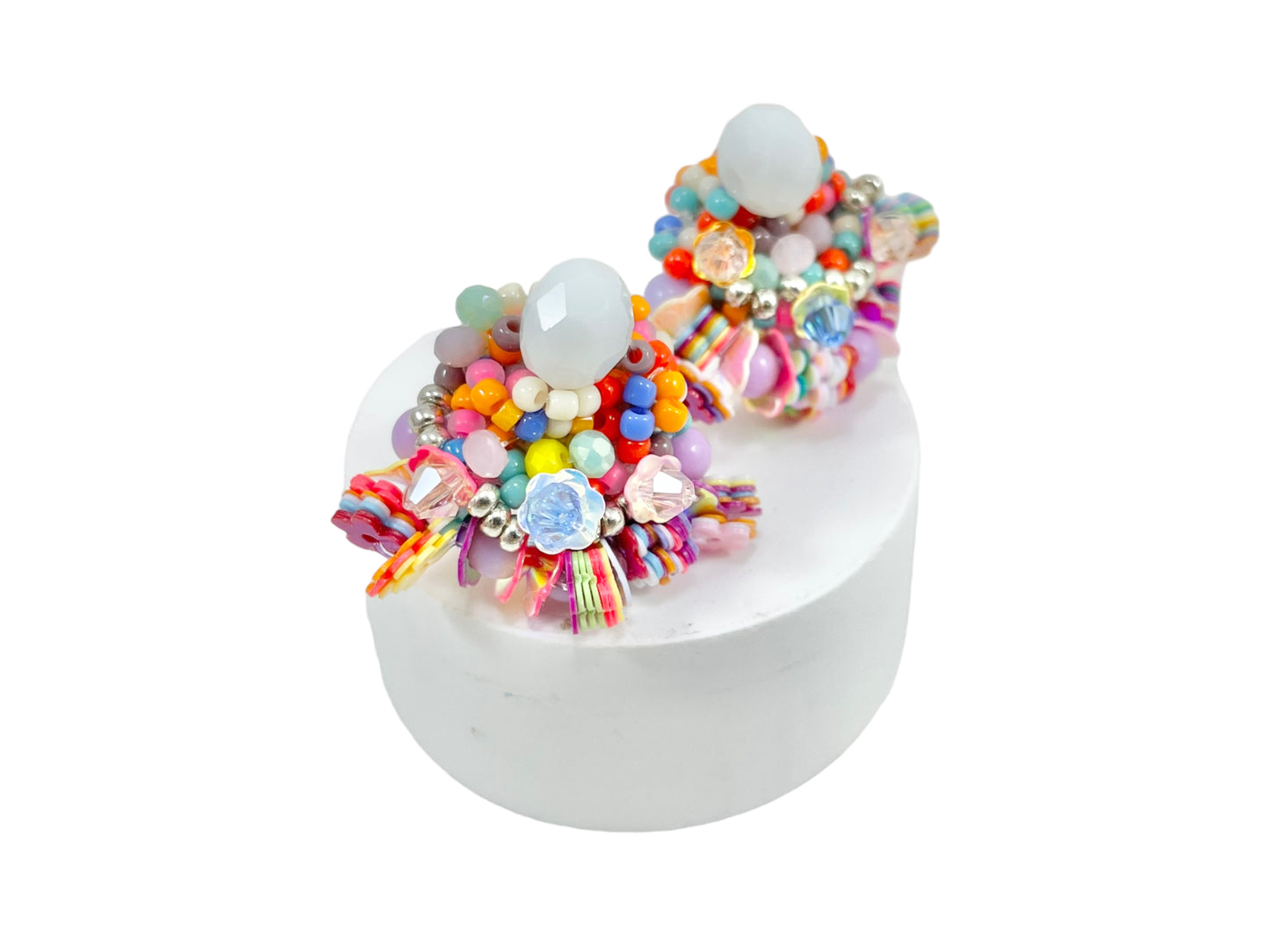 Hand beaded earrings - mix candy -