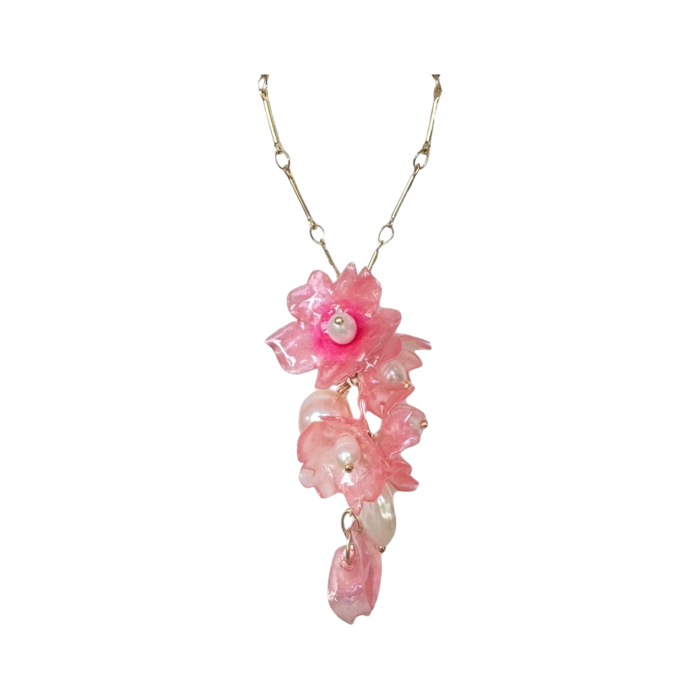 Sakura Veil Necklace - Cherry Blush