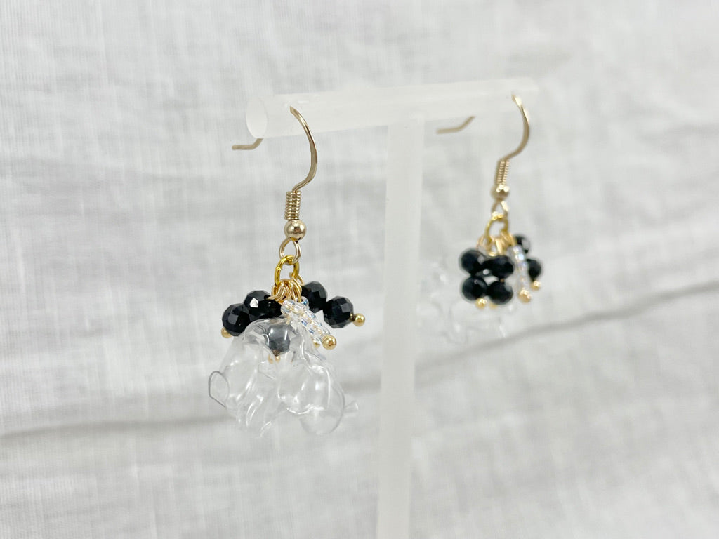 Upcycled earrings - buds - Spinel・14KGF