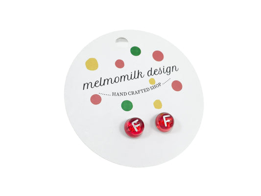 Candy teen Alphabet Studs earrings - F