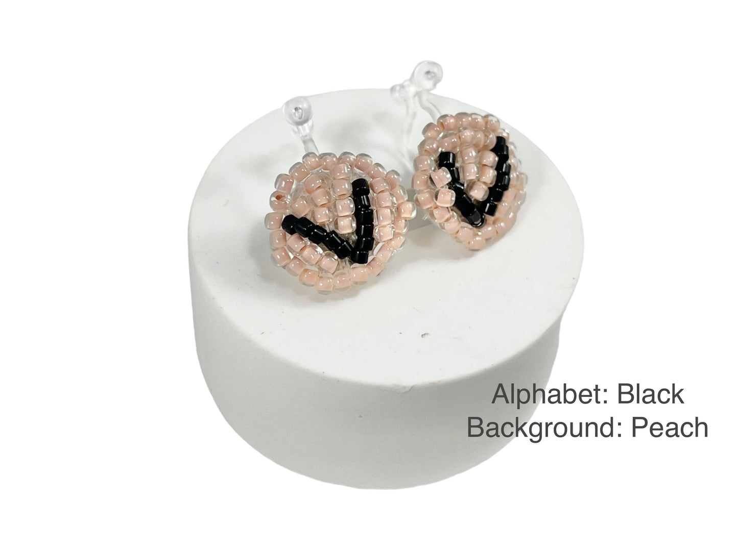 Hand beaded earrings - Alphabet - STUDS