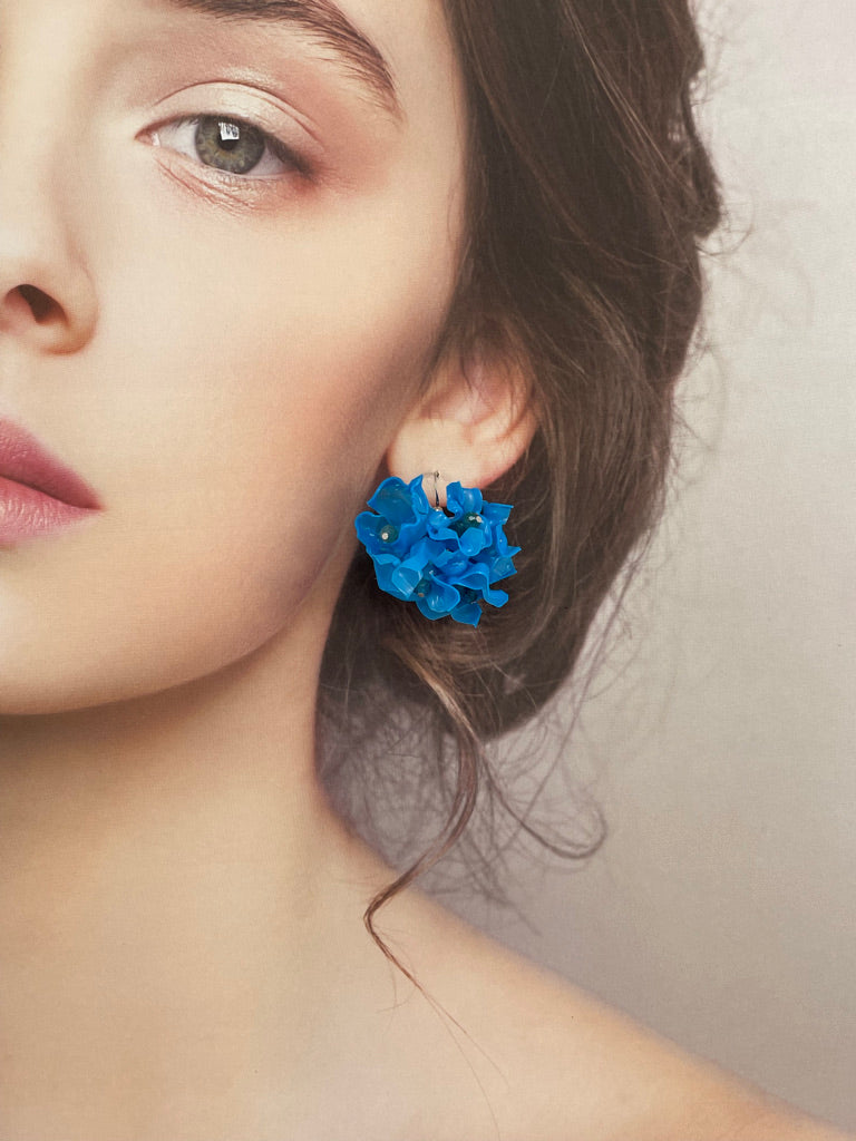 Upcycled earrings - Hydrangea - Apatite