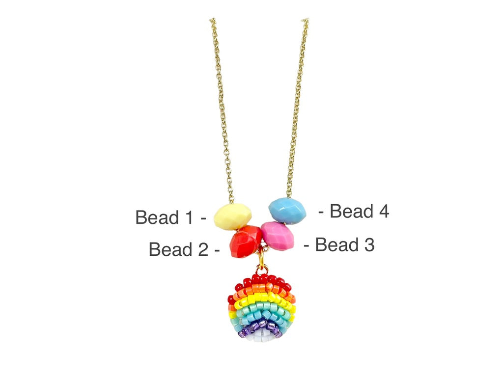 hand-beaded-kids-necklace-rainbow beads necklace rainbow children gift present unique idea girls