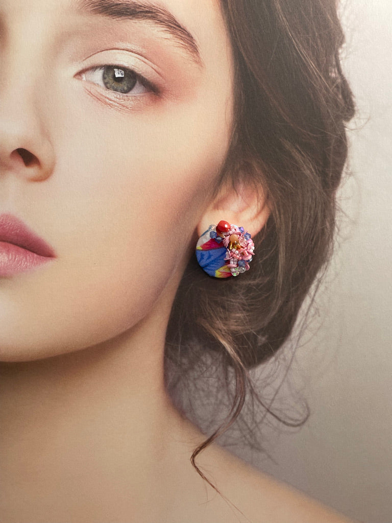 Hand beaded earrings - tropical -