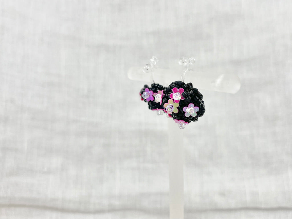hand-beaded-kids-clip-earrings-flowers children gift present idea accessory jewelry