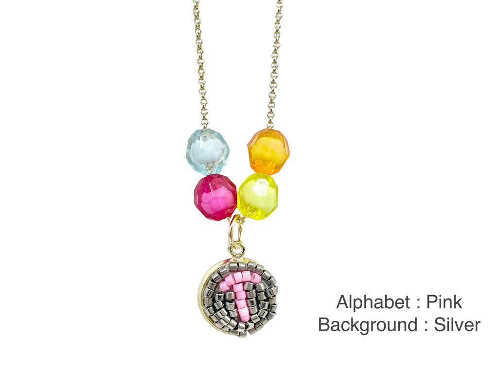 Hand beaded kids necklace - Alphabet-