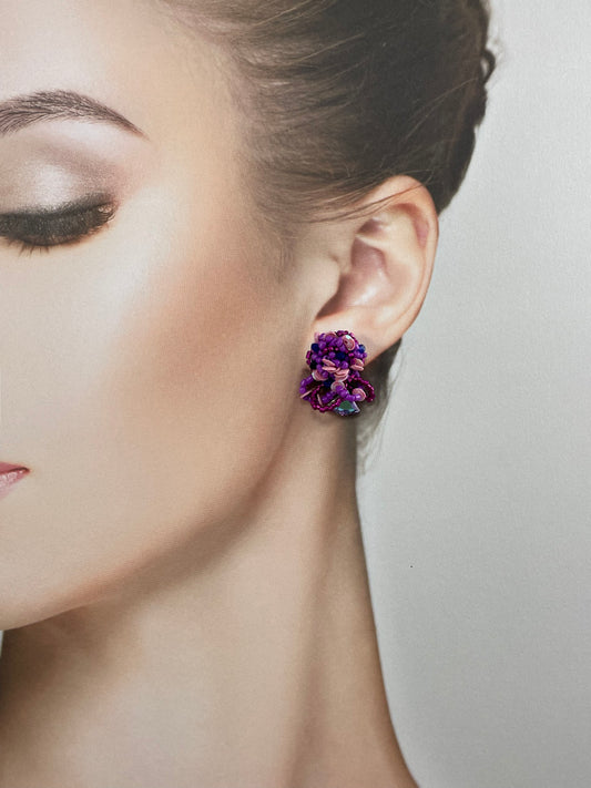 Hand beaded earrings -gems-
