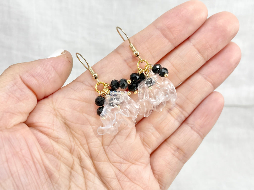Upcycled earrings - buds - Spinel・14KGF