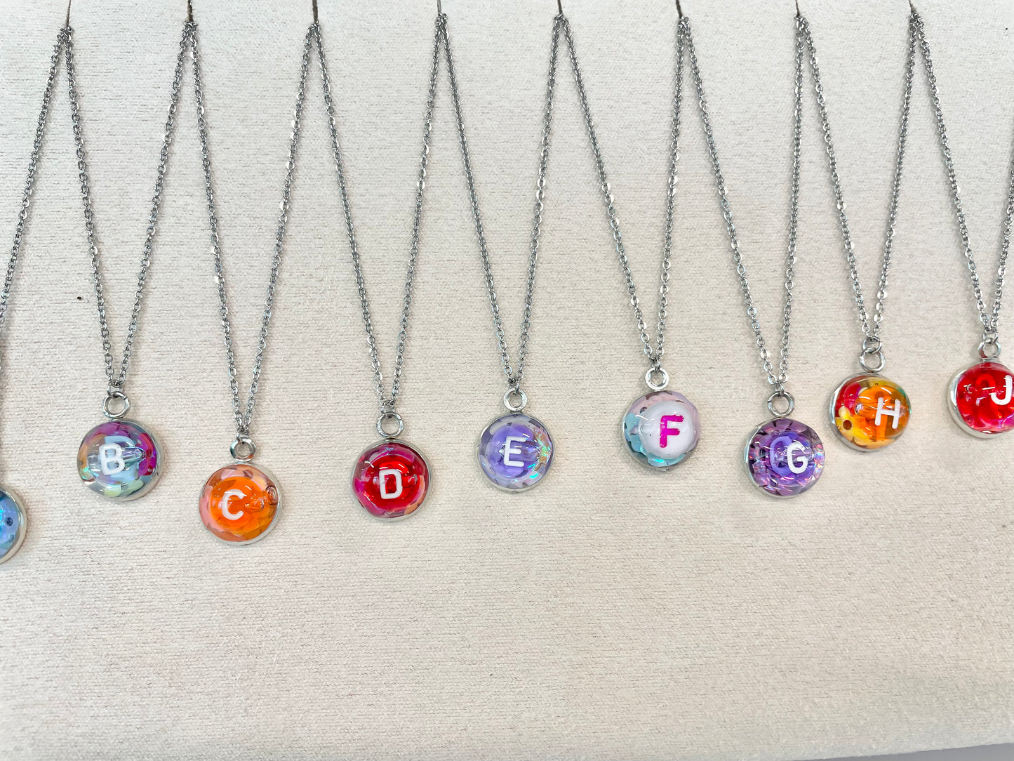 candy-teen-necklace-alphabet resin colorful present for teenager