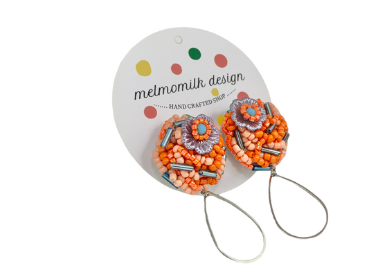 Hand beaded earrings -drop-